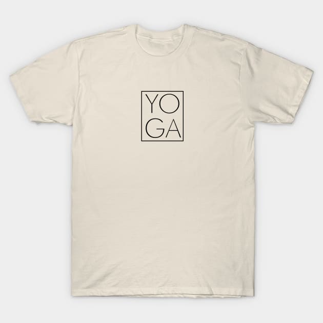 Simple Yoga Square Black T-Shirt by SimonSay